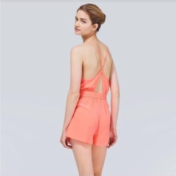 100% Silk Colbalt Blue Wilfred Romper from Aritizia - Picture 3 of 10